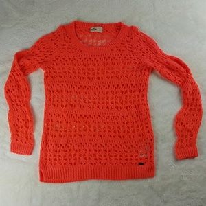 Hollister Bright Orange Knit Sweater Size Large